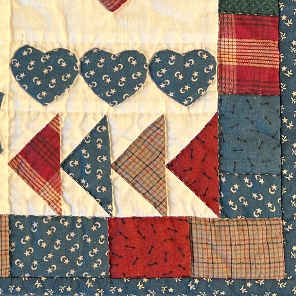 Handmade Folk Art CHICKEN Patchwork Appliqué Quilt Square Placemat Wall Hanging - Picture 7 of 12